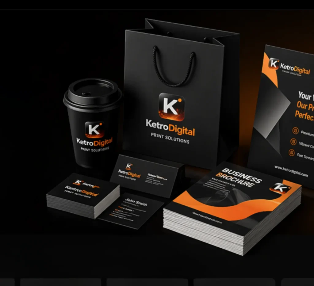 Creative branding agency in Nigeria showcasing logo design and brand identity by Ketro Digital Services